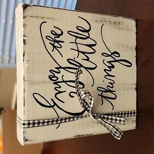 “Enjoy the Little Things” Wall Decor Handpainted